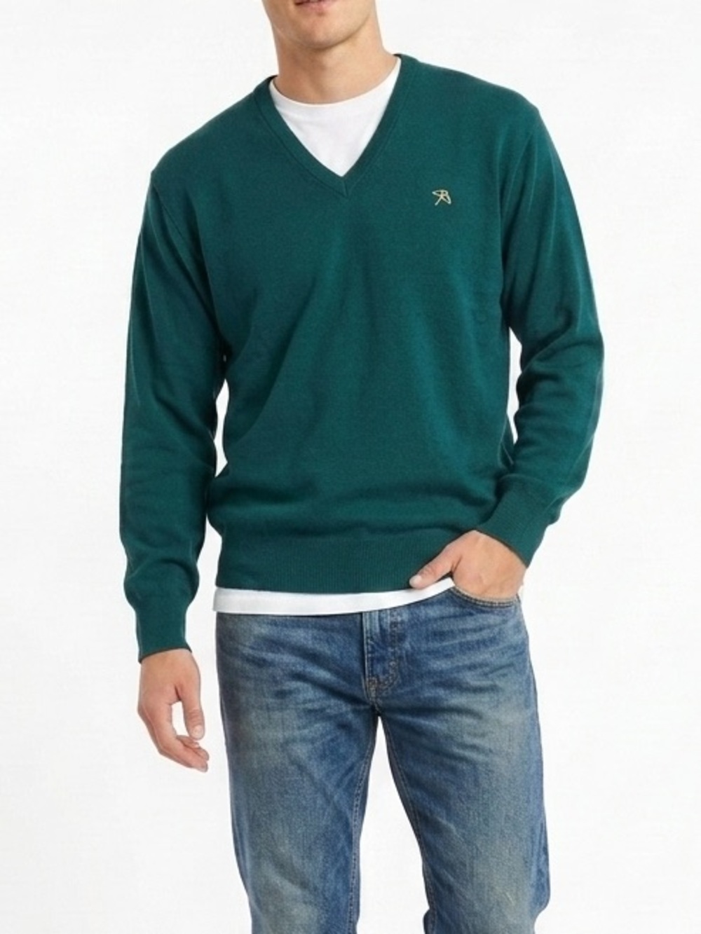 Vintage Arnold Palmer Teal V-Neck Sweater Size 40 Grandpacore Golf Preppy Top